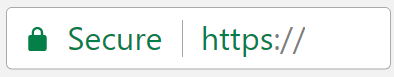 Secure en vert prouve que le site est sécurisé avec SSL