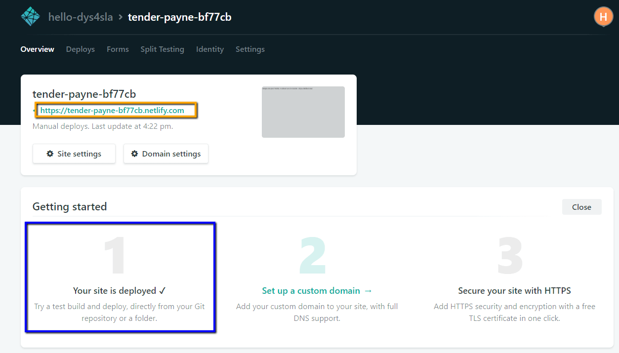 Netlify déploiement de notre premier site