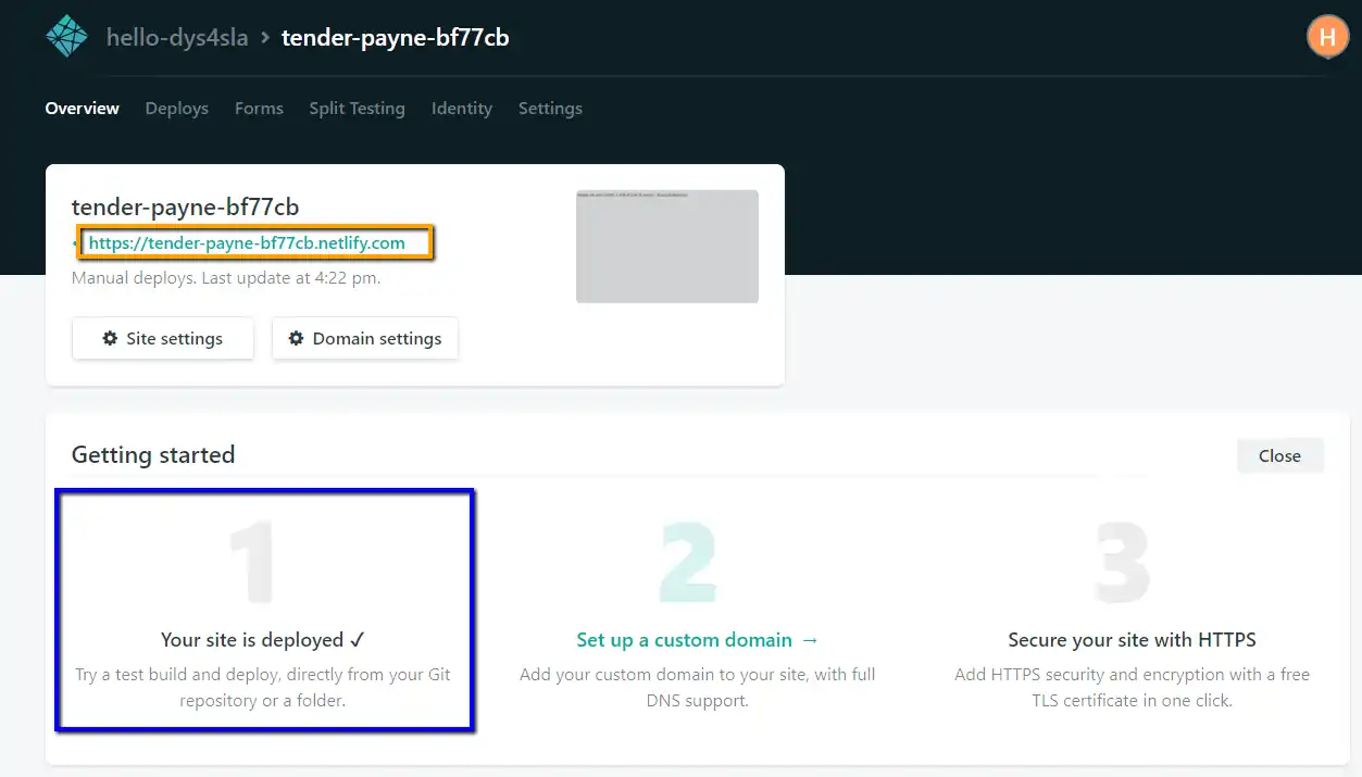 Netlify déploiement de notre premier site