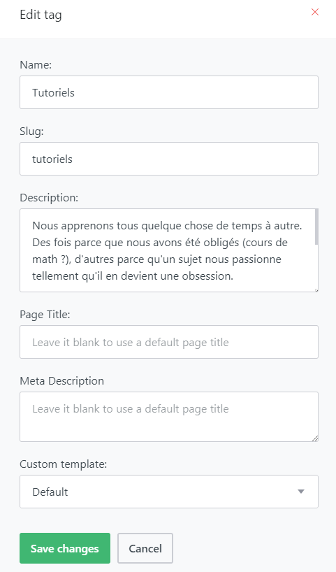 Ajouter des tags ou catégories pour votre blogue Publii CMS